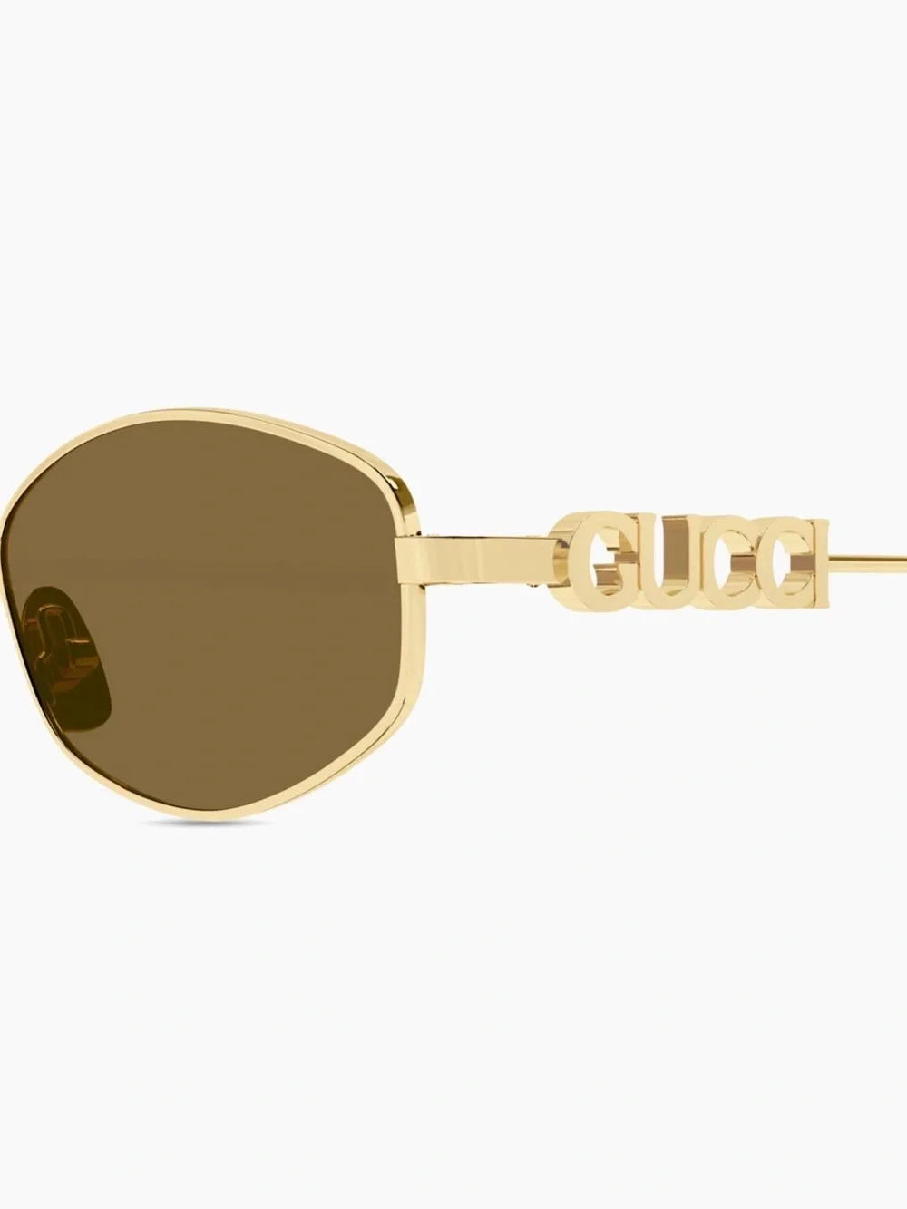 Gucci Block 55MM Logo Oval Women's Sunglasses in Gold Green